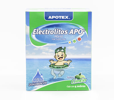Electrolitos Apo En Polvo Sabor Limón 4 Sobres