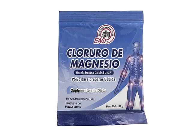 CLORURO DE MAGNESIO POLVO BOLSA 33G - Farmacia Pasteur - Medicamentos y  cuidado personal