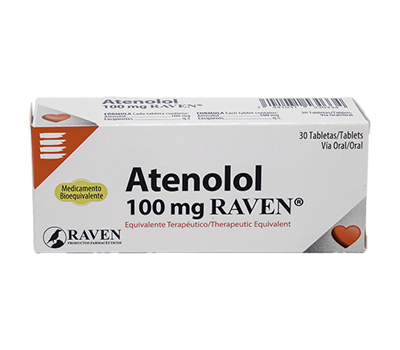 Atenolol Raven 100 Mg X 30 Tabletas