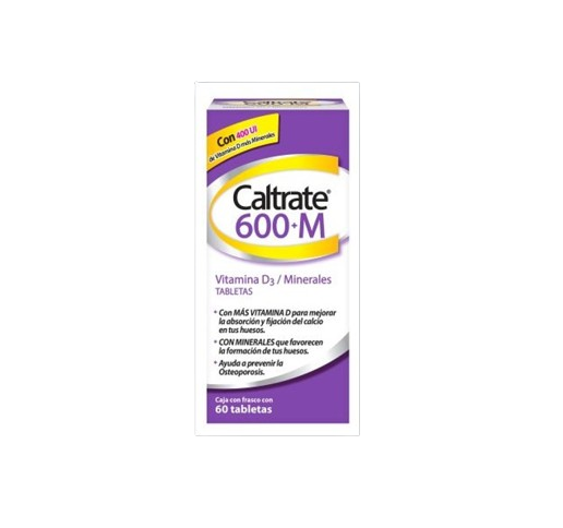 Caltrate M 600mg/400UI 60 tabletas via oral