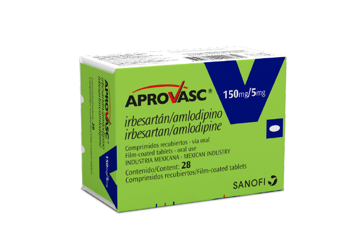 Aprovasc Tabletas 150 mg/5 mg x 28