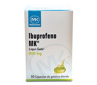 IBUPROFENO 600 MG LIQUI-GELS TABLETAS VIA ORAL