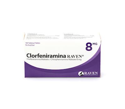 Clorfeniramina Raven 8 mg x100 tabletas