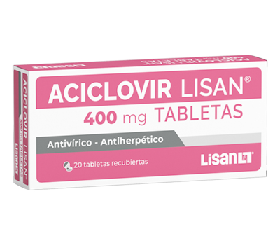 ACICLOVIR LISAN 400 MG TABLETAS VIA ORAL