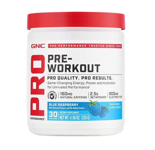 GNC Pro Performance Pre-Workout Blue Raspberry 30 servidas