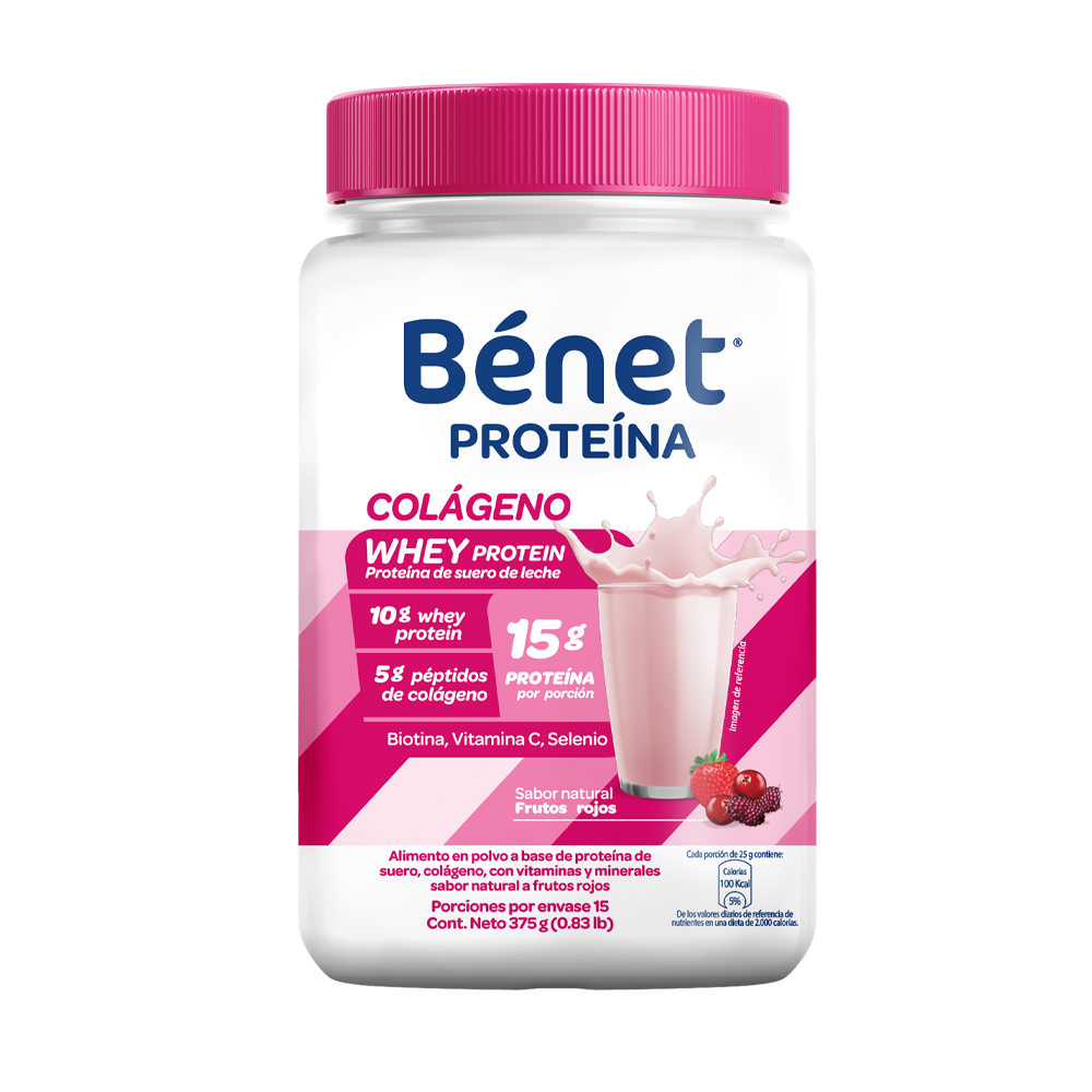 Bénet Proteína Colágeno Frutos Rojos 8uds x 375g