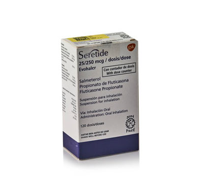 Seretide salmeterol 25 mcg + propionato de fluticasona 250 mcg