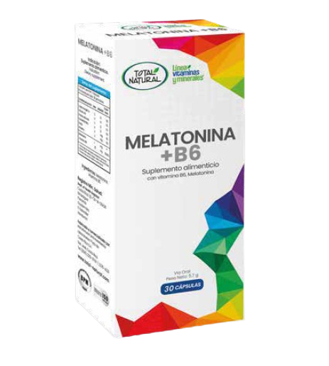 Total Natural Melatonina B6+ 30 cápsulas