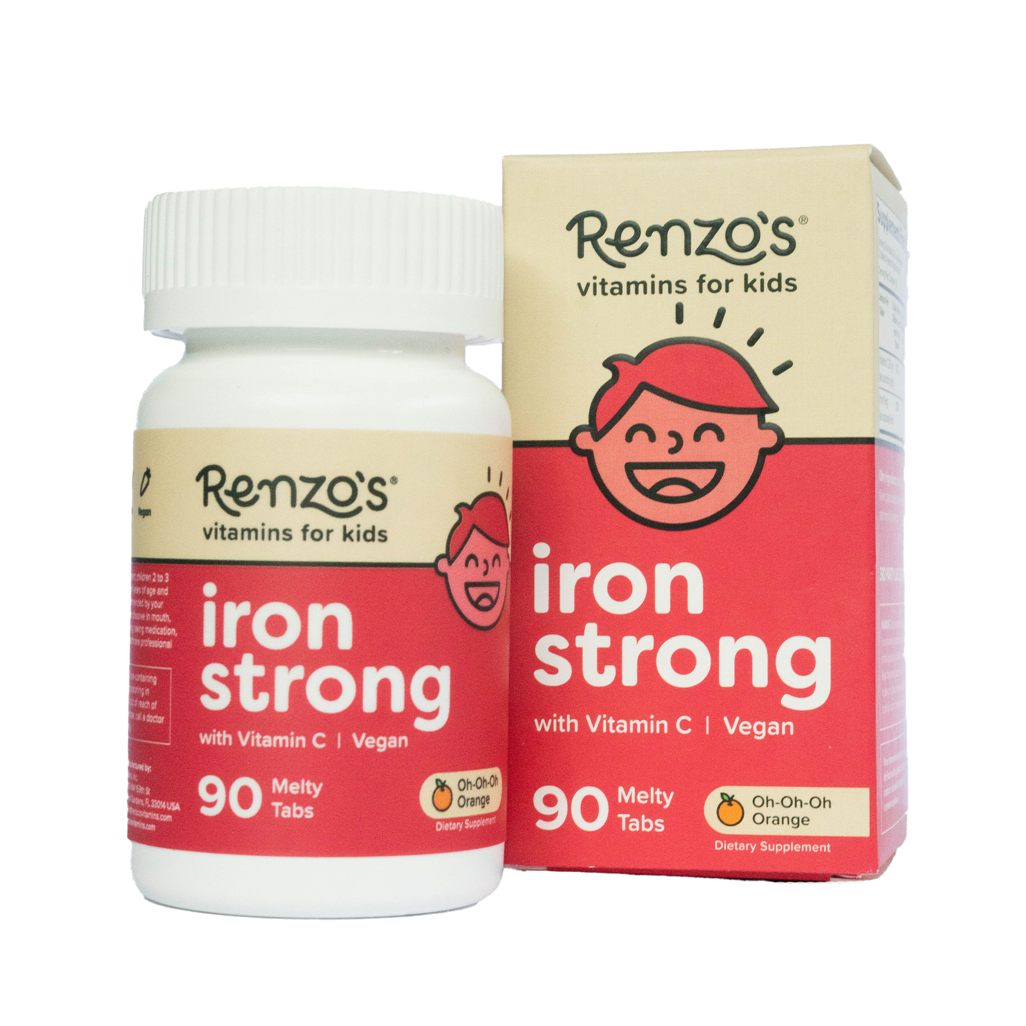 Renzos Iron Strong suplemento sabor naranja x90 Tabletas masticables