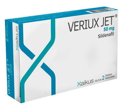 Veriux Jet sildenafilo 50 mg 2 tabletas masticables