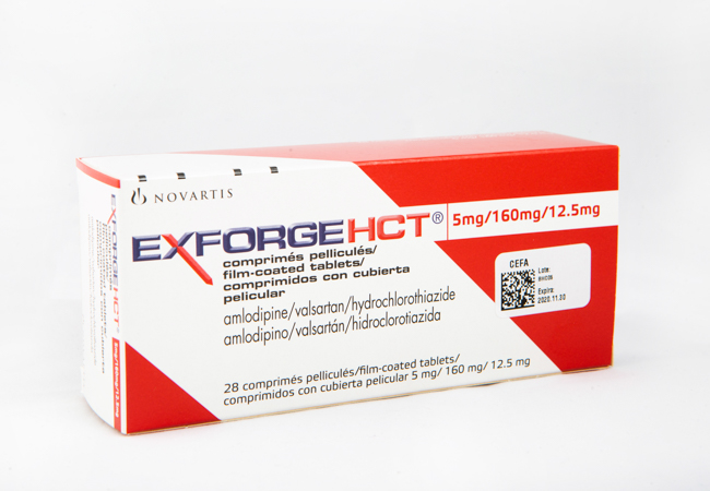 EXFORGE HCT 5MG 160MG 12 5MG TABLETAS VIA ORAL